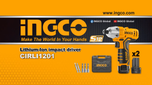 INGCO 12V IMPACT DRIVER 100NM WITH 2X12V 1.5AH (NO USB CHARGER) CIRLI12015