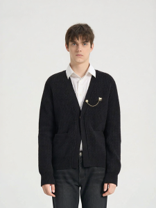 Rare | Áo Cardigan Len Sợi Nguyên Chất Nam