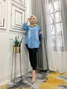 Kemeja oversize wanita jeans snow kemeja kasual korean style allsize
