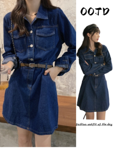 Slimming High Waist Denim Mini Skirt for plus Size Women Spring Autumn New Style Korean Version A-Line Dress Cover Belly