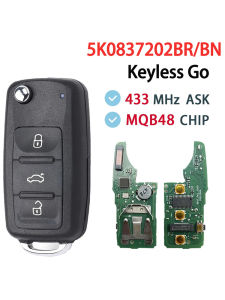 Keyless Go 433MHz MQB48 Chip For Volkswagen VW Jetta Beetle Transporter Scirocco Transporter 2016-2020 5K0837202BH 5K0837202BR