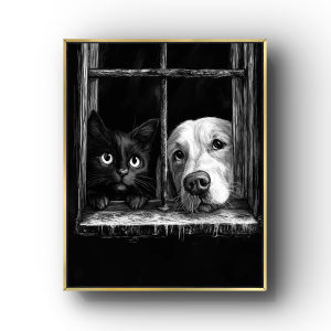 Modern Minimalist Black White Art Decorative Painting for Bedroom Living Room Sofa Wall Background Blank Canvas Home Decor