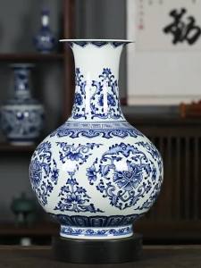 New Chinese Antique Hand-Painted Blue and White Porcelain Vase