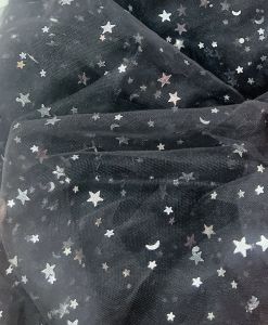 Vải Voan Lưới Ren Đính Trăng Sao Mềm May Đầm VáyChụp Ảnh Nail Trang Sứcbackground