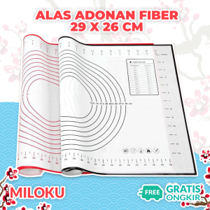 Miloku Alas Adonan Kue Silikon Fiber 29 x 26 CM Tatakan Mat Talenan Giling Gilas Rolling Roti Pizza Fondant Silmat Silicone Kneading Pad Anti Lengket Food Grade