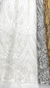 African Groom Lace Fabric 2026 High Quality French Sequins Mseh Lace Fabric 5 Yards For Nigerian Sewing Party Wedding Dresses