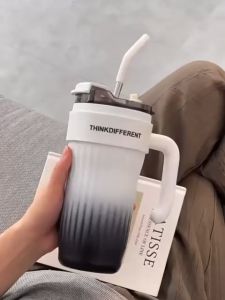 DXUU Mug Termos Tumbler Jumbo American Style Eco-Friendly + Sedotan Stainless Tahan Panas & Dingin 860ML | SUS 316