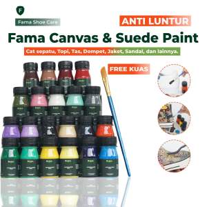 Fama - Cat Canvas 60ml - Bonus Kuas - Cat Suede - Fama Shoes Cleaner - Shoe Cleaner
