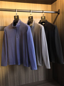 Áo Thun Nam Cổ Cao Tay Dài Màu Trơn Mềm Mại Thoải Mái Mùa Thu Đông Quần Áo Công Sở Thường Ngày Chất Liệu Polyester