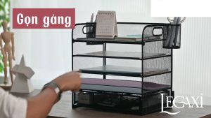 Khung Sắt Nguyên Khối Để Bàn 3 Tầng Đa Năng Dụng Cụ Khay Kệ Đựng Sách Tài Liệu