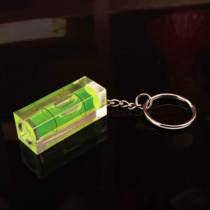 Long Block Hanging Chain Level Bubble Keychain Magnetic Level Instrument Green Light Level Bead Balance Ruler Measurement Tool