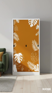 [จัดส่งพร้อมติดตั้งฟรี] KIOSK ตู้เสื้อผ้าบานเลื่อนทึบลายMonsterla