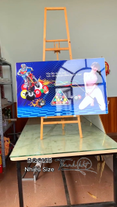 Tranh phòng Bida Billiards tiệm Bi-a cơ cuối gương ở mặt trăng treo tường BQC126