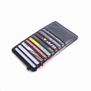 Top Layer Cowhide Long Multi-Card Slot Card Holder Wallet for Men And Women Business Style Pure Color Leather Coin Purse