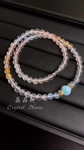 [现货] 海纹石+彩托帕石项链｜宁静疗愈 × 光彩能量｜Larimar + Mystic Topaz Necklace｜Peace • Healing • Vitality