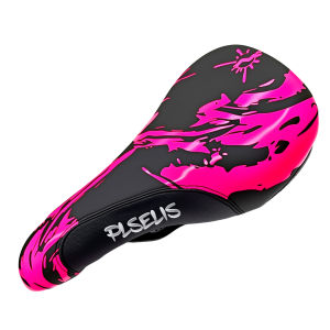 PLSELIS | PLSELIS Comfort MTB Bike Seat: PU Leather Cover Nylon Bottom Plush Sponge Padding. 290g Light Ideal for Off-Road Adventures.