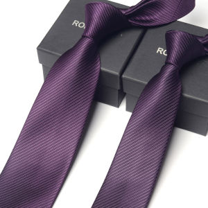 Romguest | Deep Violet and Lilac Men and Women Business Casual Wedding Tie 8cm