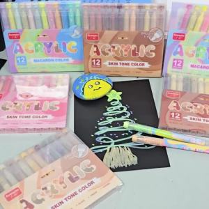 Bộ Bút Vẽ Acrylic GuangNa - 12/24/48/72 Màu Với Đầu Cọ Mềm Bút Vẽ Graffiti Cho Học Sinh Dùng Cho Nghệ Thuật DIY Quà Tặng Lễ Hội
