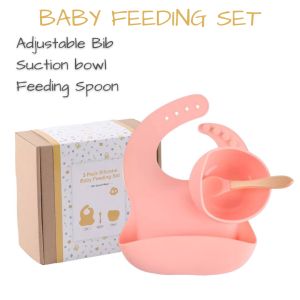 SG SELLER READY STOCK 3 pcs Baby-food grade silicone with suction feeding set