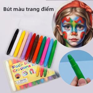 12 Chiếc Sơn Mặt Hòa Tan Trong Nước Bút Chì Màu Không Độc Hại Bộ Trang Điểm Mặt Halloween Bộ Vẽ Cho Trẻ Em Nghệ Thuật Thân Thể An Toàn
