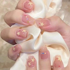 Childrens Wearable Nail Tips Short Design Suitable for Girls Aged 3-12 Years Old Easy to Wear Nail Art Tools And Accessories