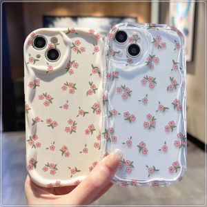 Beautiful little flowers Compatible for IPhone 15 Plus 11 14 13 12 15 Pro Max XR X XS Max 15 7Plus 8plus Wavy Curved Edg