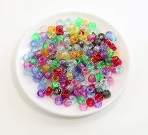 200pcs 6x9mm Colorful Pony Beads Fashion Big Hole Acrylic Beads Kids DIY Bracelet Necklace Making HandCrafts Girls Hair Beads
