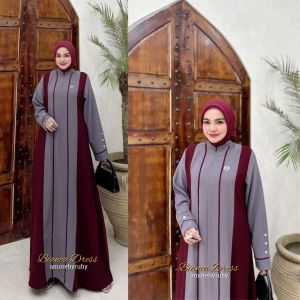 gamis modern Bianca dress gamis crep polos produk Amore by Ruby elegan cantik viral kekinian