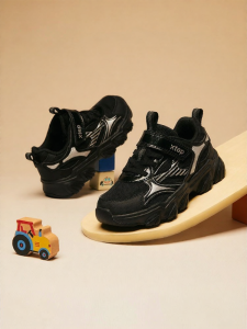 XTEP | Anti-Slip Soft Bottom Kids Shoes with Hook and Loop Closure