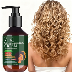 7-in-1 Curl Defining Cream with Rosemary & Castor Oil - Hydrates & Eliminates Frizz for Defined Bouncy Curls