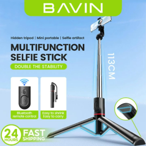 BAVIN P08 Bluetooth Wireless Portable Stick Sturdy Tripod Phone Holder Stand For Outdoor Party Outing