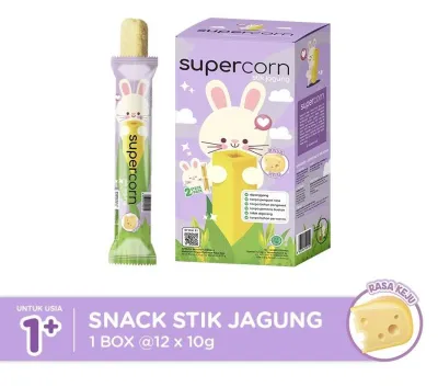 Supercorn Stik Jagung 12 pcs / Super Corn / Snack Cemilan Anak NON MSG Halal Super Corn