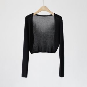 Áo Khoác Cardigan Dệt Kim Lụa Băng Mùa Hè Cho Nữ Áo Khoác Ngoài Mỏng Ngắn Áo Khoác Điều Hòa Không Khí Áo Khoác Ngoài Mùa Thu