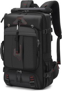 Mens travel backpack 50L large portable backpack durable and convertible luggage bag with shoe compartment