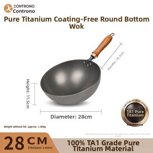 CONTRONO | Mirror Finished Pure Titanium Frying Pan