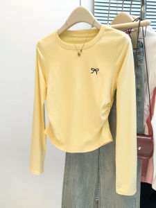 Slim Fit Long Sleeve round Neck T-Shirt Womens Spring Autumn Korean Style Inner Wear Outer Wear Base Shirt Trendy Top