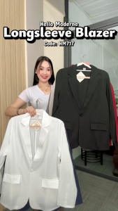 Hello Moderne Elegant Women’s Long Sleeve Blazer 1-Button Design with 2 Side Pockets S-5XL | Office & Casual Wear *HM717