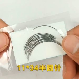 10Pcs Veterinary Suture Needle Stainless Steel Curved Medical Needles Set for Animals Pig Cattle Sheep Poultry Veterinary Tool