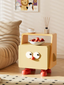 โต๊ะข้างโซฟาลายการ์ตูนสุดน่ารักพร้อมช่องเก็บของขนาดเล็กสำหรับห้องนอนและห้องนั่งเล่น โต๊ะกาแฟแบบเคลื่อนที่ โต๊ะรองเท้าบังคับ
