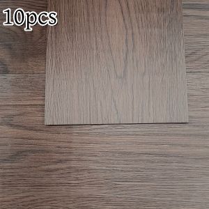 10Pcs 40x15cm PVC Floor Stickers Self-adhesive Waterproof Thickened Wood Grain Floor Stickers Living Room