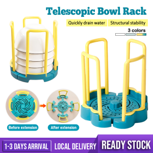 Adjustable Bowl Rack Extendable Dish Rack Creative Sink Drainer Plate Plastic Holder Storage Shelf Kitchen Organizer Rak Mangkuk