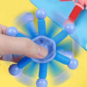 Fidget Spinner Toy Portable Stress Relief Toy 2-in-1 Fidget Spinner Stretch Tube Toy for Stress Relief Perfect