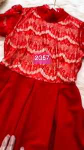 MYDU SALE | MS 2057 Đầm Xòe Tay Ngắn – Phối Ren Tinh Tế Dáng Xinh Dễ Mặc