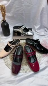 Sendal UJ02 Slop Bapau Wanita dengan Sandal Karet Hak 3Cm Pesta Shoes