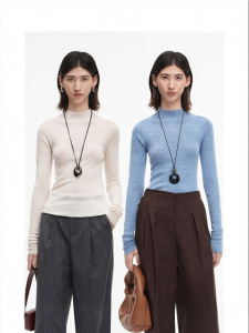 Merino Wool Half-Neck Knit Sweater Thermal