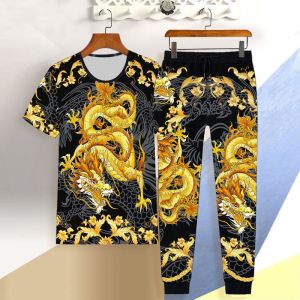 Áo Thun Nam Tay Ngắn in Họa Tiết Mùa Hè 2025 Quần Dài Thường Ngày Áo Thun Nam Thời Trang Dáng Ôm Vừa Vặn Quần Áo Công Sở