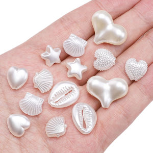 10/30pcs/Bag High Quality ABS Pearl Beads Charms Heart Star Shell Pendant for Earring Bracelet DIY Jewelry Making Accessories