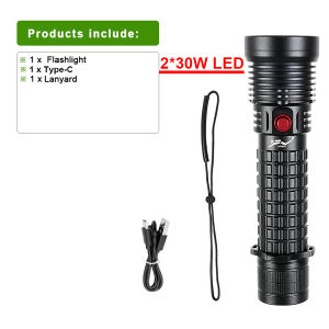 2*30W LED High Power Diving Torch IPX8 Professional Diving Flashlight  Rechargeable Underwater Lantern Waterproof Scuba Lamp