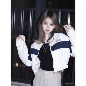 ANSWER ME CROPE WANITA - JAKET CROP WANITA TERBARU - KOREAN STYLE VARSITY