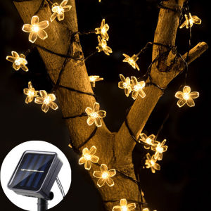 Solar Lamps LED Cherry Blossom Fairy Lights Outdoor Waterproof Oriental Cherry String Lights Decor Wedding Party Tree Parterre